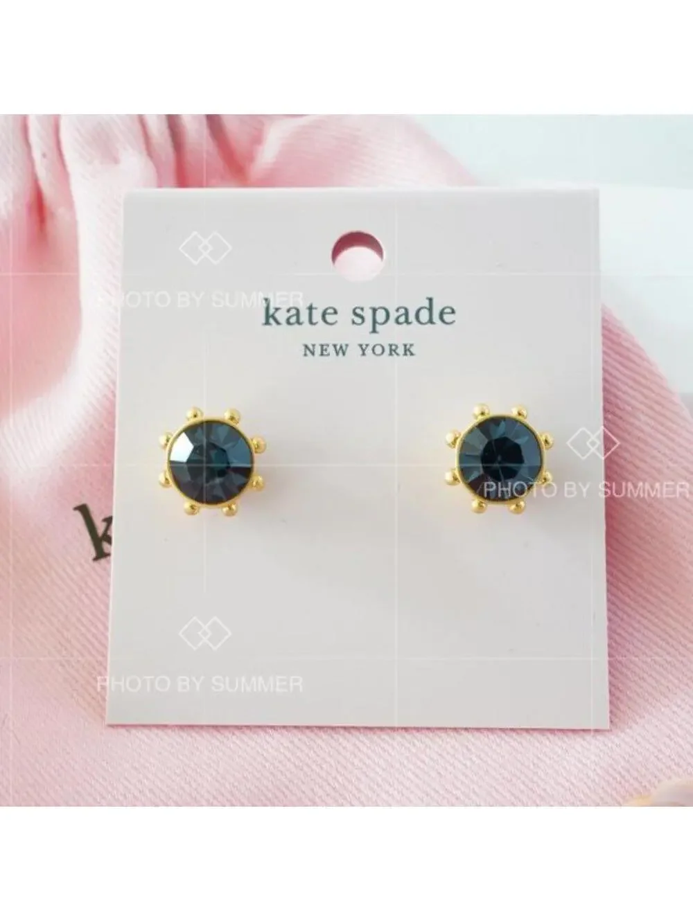 Kate Spade Flying Colors Bezel Studs Earrings Gold Montana